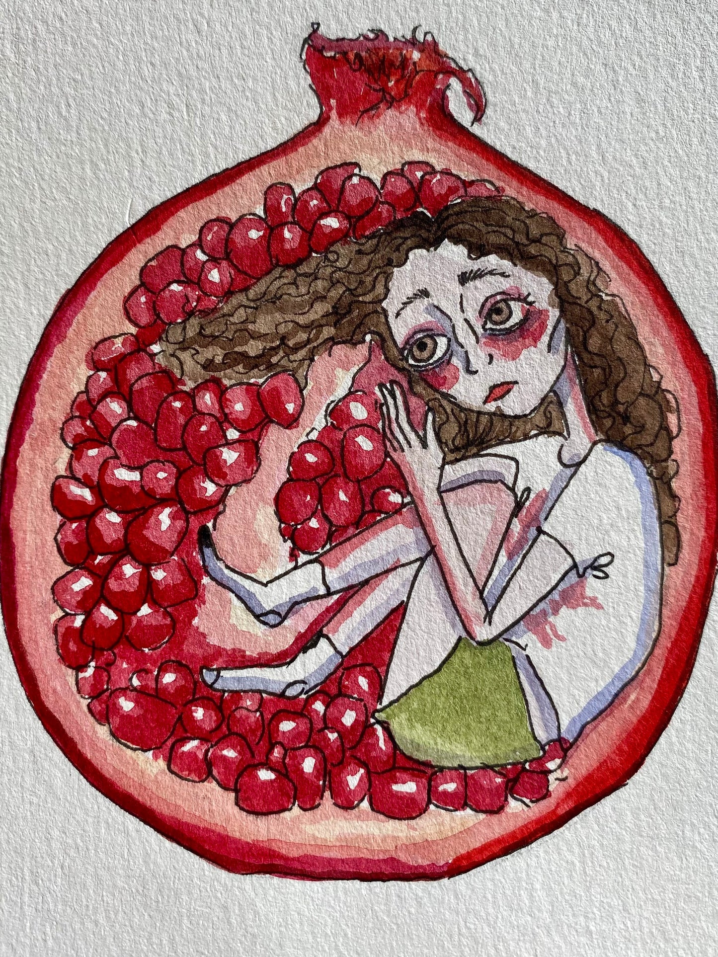 "Pomegranate Girl" Art Print