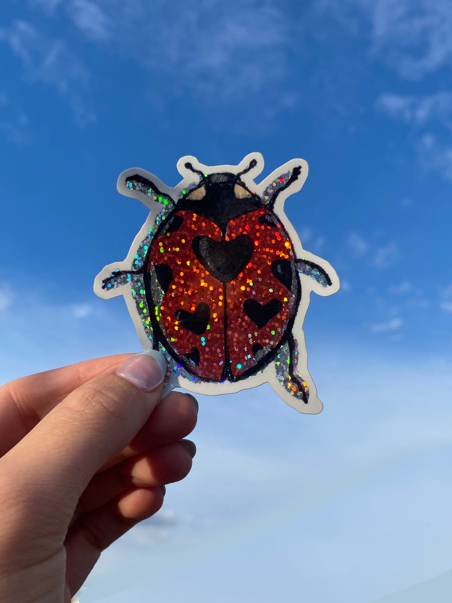 Sparkly Lady Bug Sticker