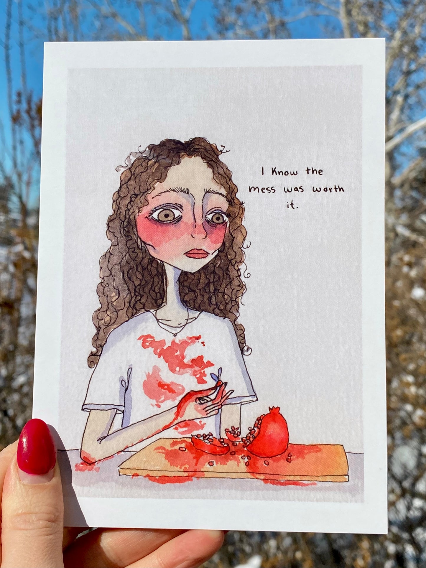 "Pomegranate Mess" Art Print