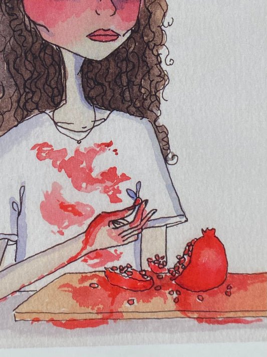 "Pomegranate Mess" Art Print