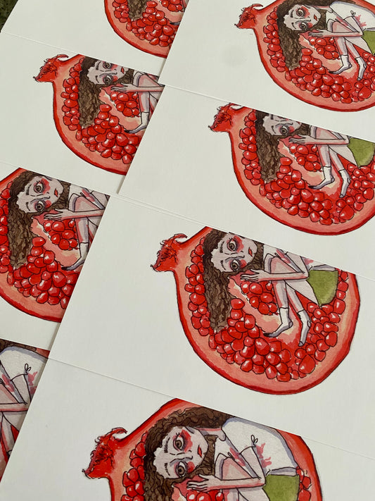 "Pomegranate Girl" Art Print
